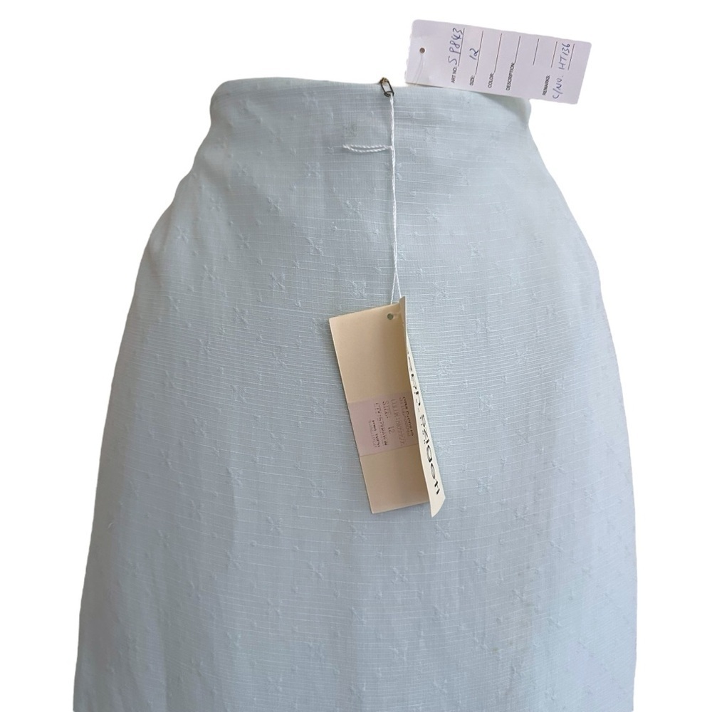 Vintage Joseph Szigeti‎ Powder Blue Linen Blend Skirt Long Beachy Coastal Sz 12 - Picture 10 of 16